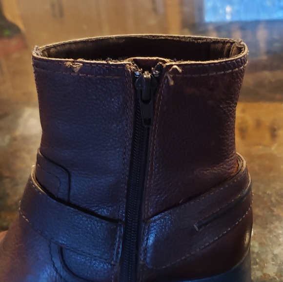 Clarks short Boots Booties pebbled leather - Picture 8 of 9